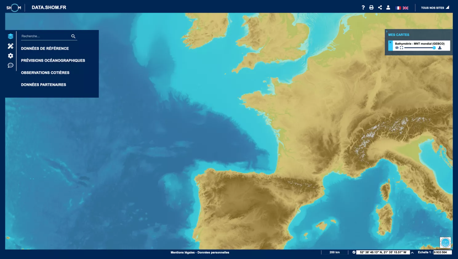 illustration de l'interface data.shom.fr